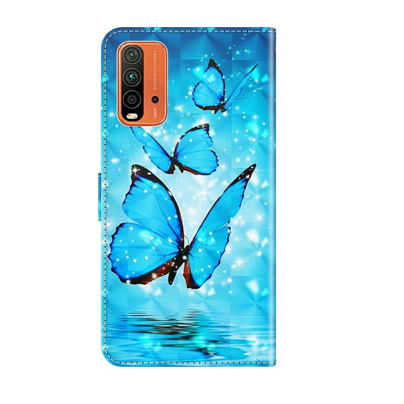 Fodral Xiaomi Redmi 9t Flying Blue Butterflies