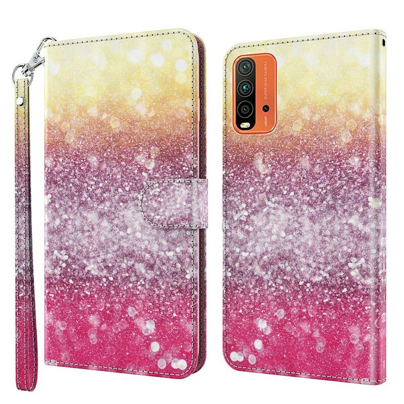 Fodral Xiaomi Redmi 9t Magenta Glitter Gradient