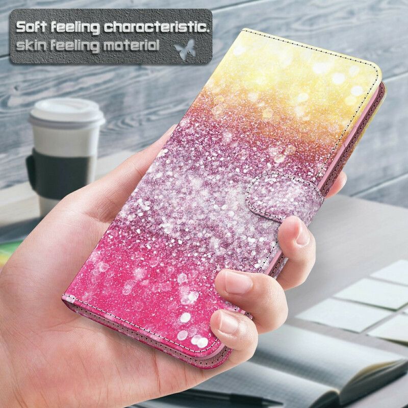 Fodral Xiaomi Redmi 9t Magenta Glitter Gradient