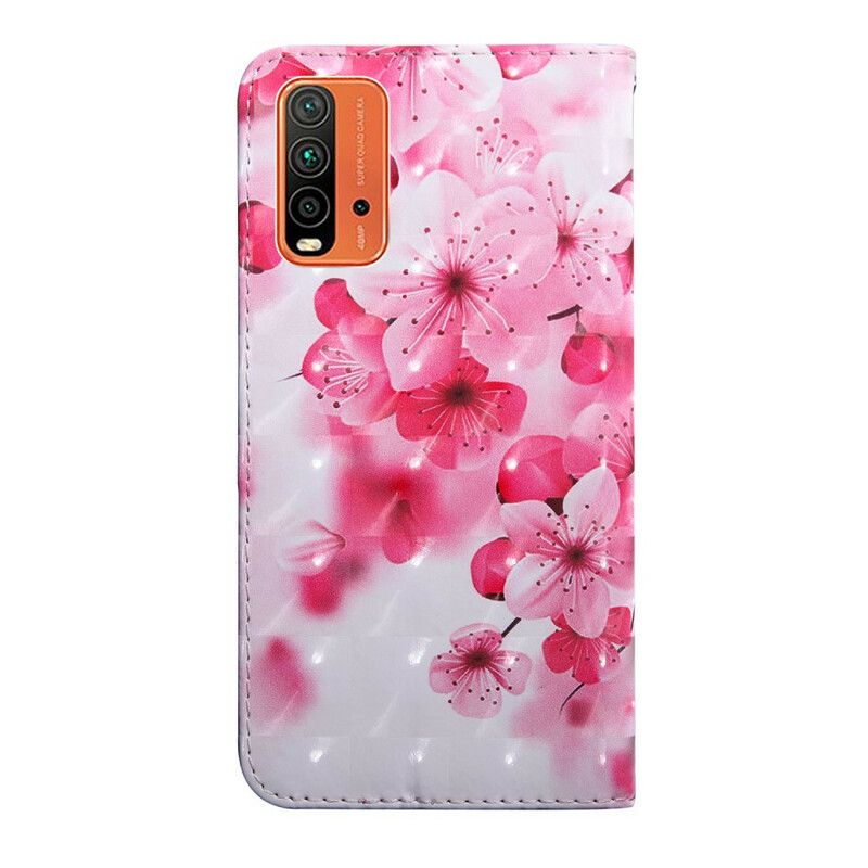 Fodral Xiaomi Redmi 9t Rosa Blommor