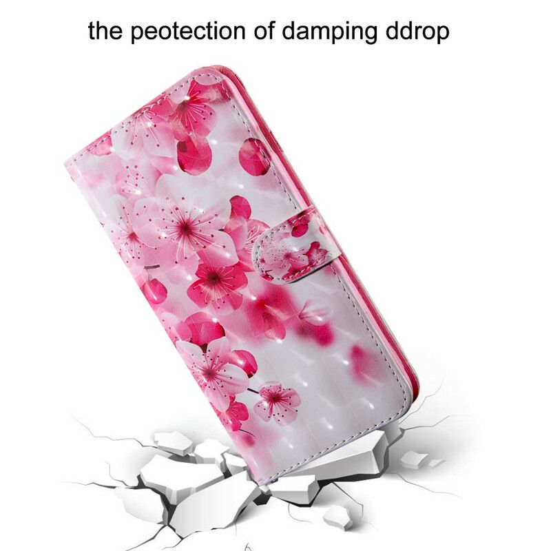 Fodral Xiaomi Redmi 9t Rosa Blommor