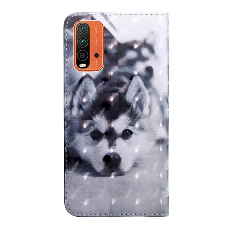 Fodral Xiaomi Redmi 9t Svartvit Hund