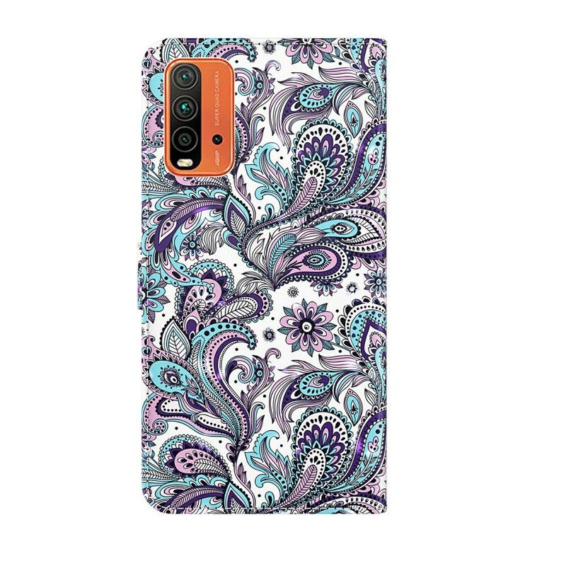 Läderfodral Xiaomi Redmi 9t Telefonfodral Blommönster