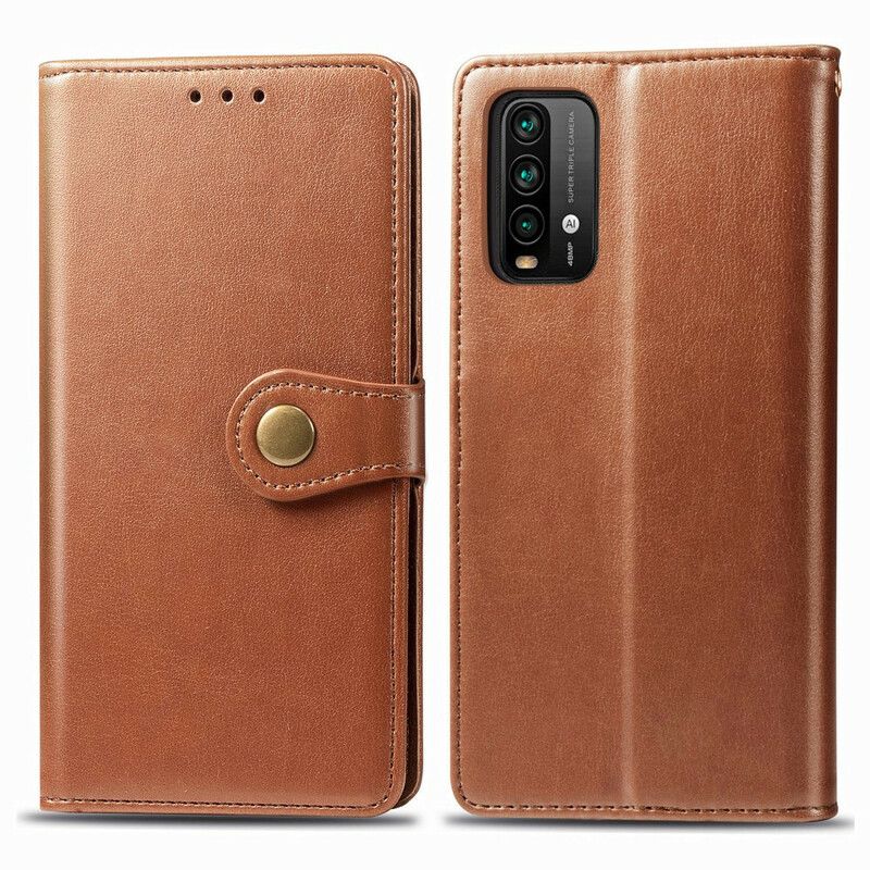 Läderfodral Xiaomi Redmi 9t Telefonfodral Konstläder Och Vintagelås