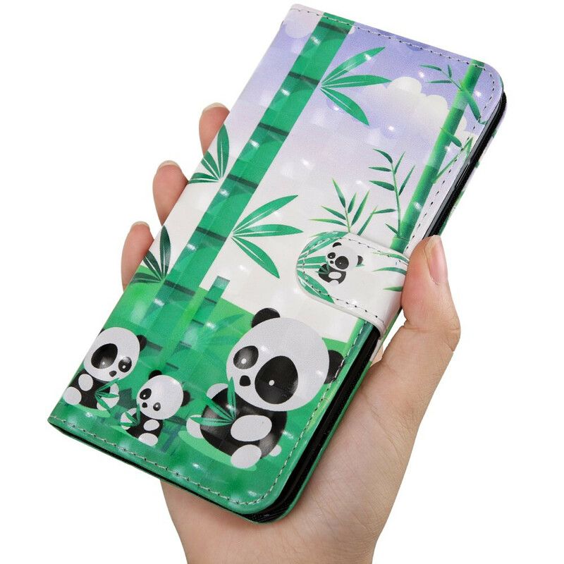 Läderfodral Xiaomi Redmi 9t Telefonfodral Light Spot Pandas