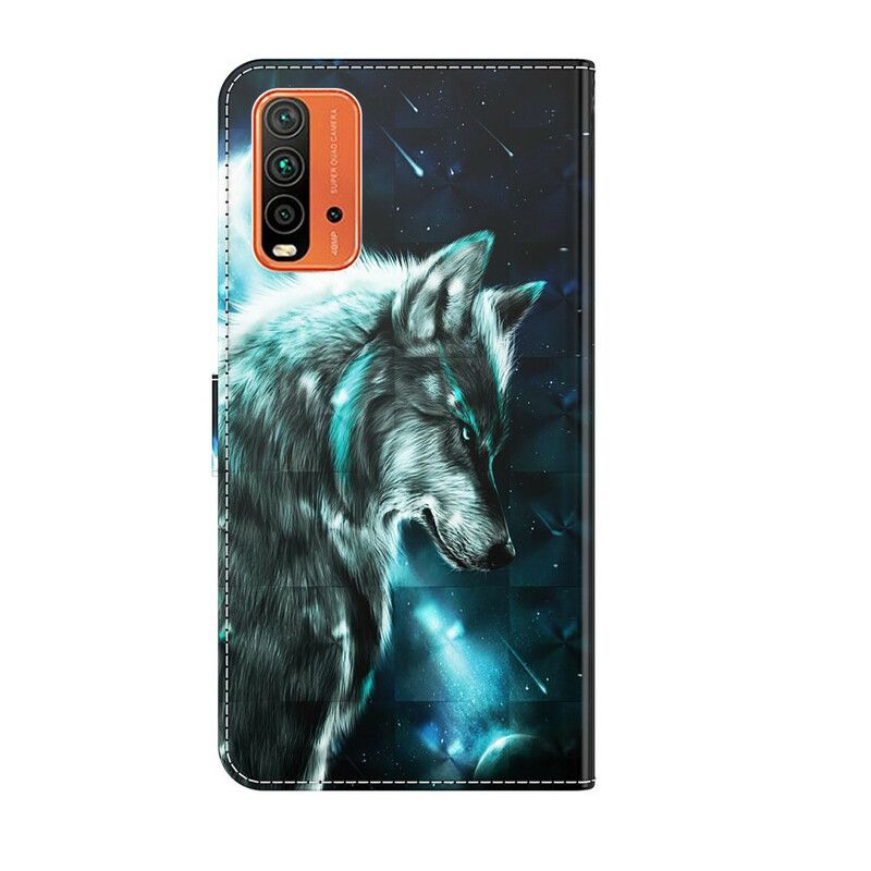 Läderfodral Xiaomi Redmi 9t Telefonfodral Majestic Wolf