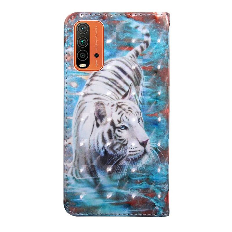 Läderfodral Xiaomi Redmi 9t Telefonfodral Tiger I Vatten