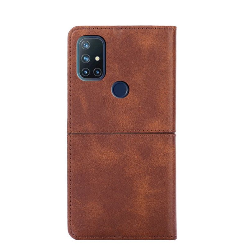 Folio-fodral för OnePlus Nord N10 Svart Couture Läder Stil