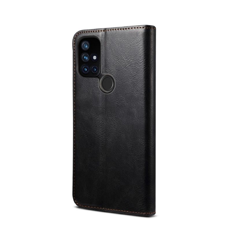 Folio-fodral OnePlus Nord N10 Svart Vaxat Konstläder