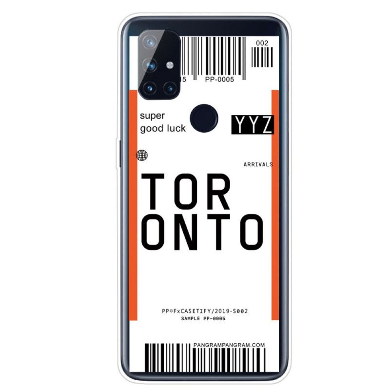 Skal för OnePlus Nord N10 Boardingkort Till Toronto