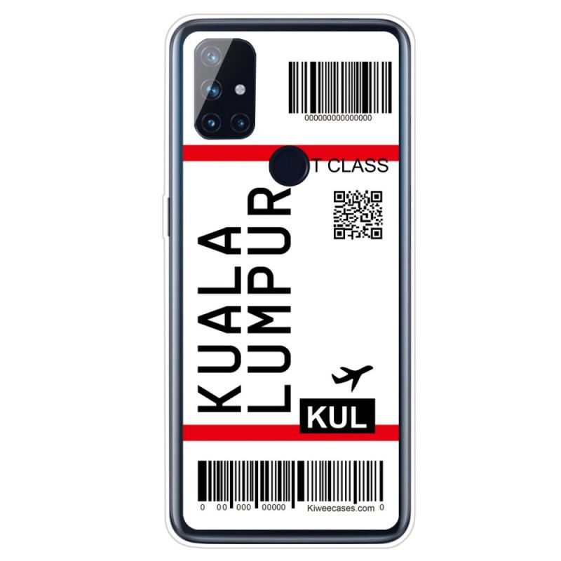 Skal för OnePlus Nord N10 Ombordstigningskort Till Kuala Lumpur