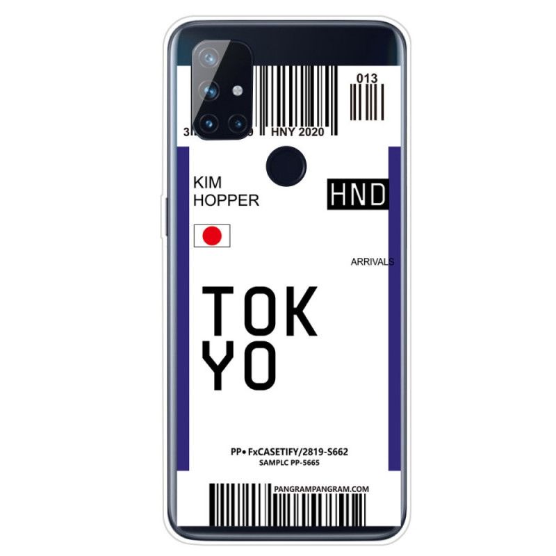 Skal för OnePlus Nord N10 Svart Boarding Pass Tokyo