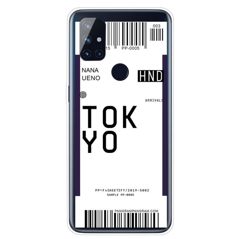 Skal för OnePlus Nord N10 Svart Boarding Pass Tokyo