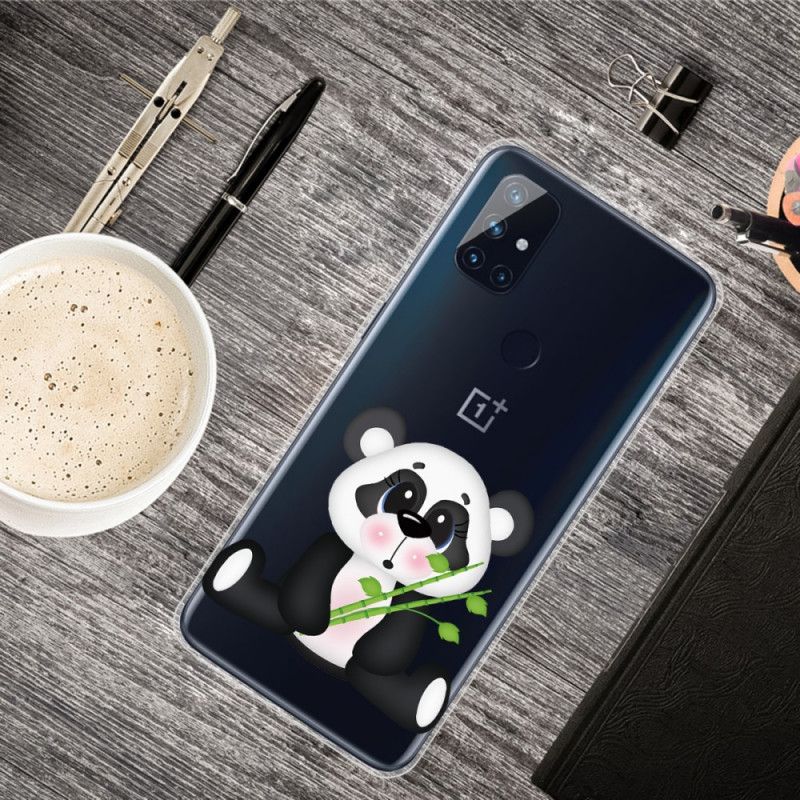 Skal för OnePlus Nord N10 Transparent Ledsen Panda