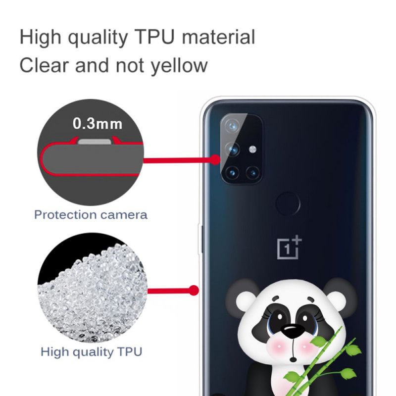 Skal för OnePlus Nord N10 Transparent Ledsen Panda