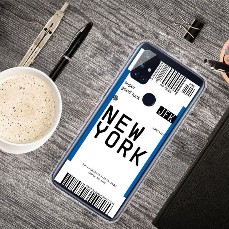 Skal OnePlus Nord N10 Svart Ombordstigningskort Till New York