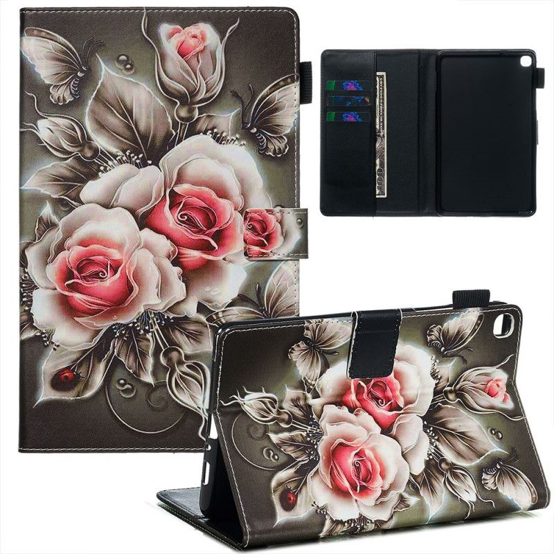 Fodral Samsung Galaxy Tab A 8" (2019) Mörka Blommor