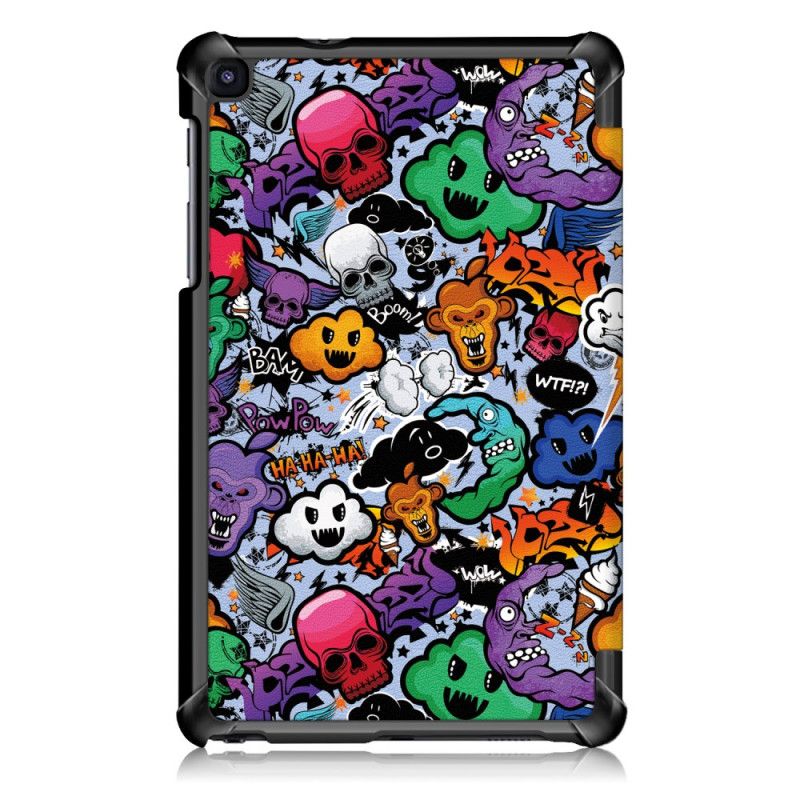 Smart Fodral Samsung Galaxy Tab A 8" (2019) Röd Förstärkt Graffiti