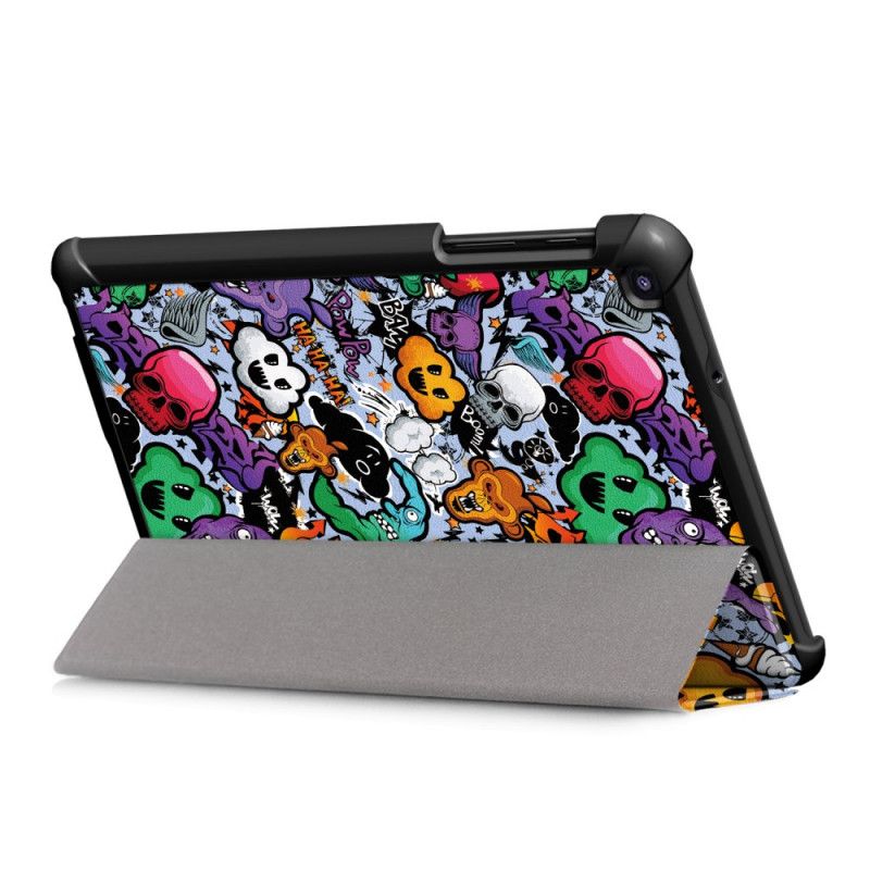 Smart Fodral Samsung Galaxy Tab A 8" (2019) Röd Förstärkt Graffiti