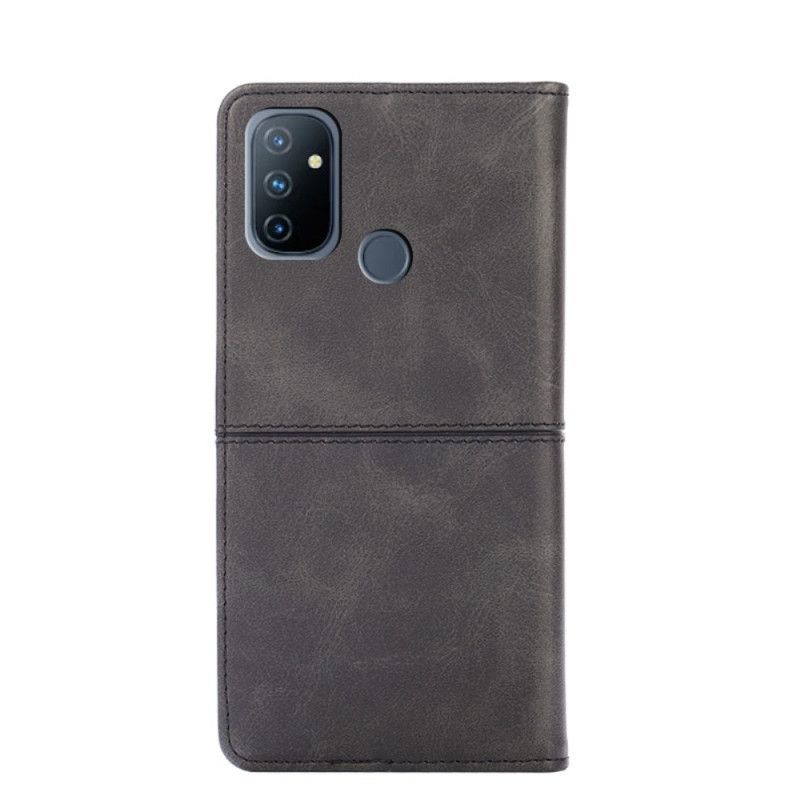 Folio-fodral OnePlus Nord N100 Svart Couture-Läderstil