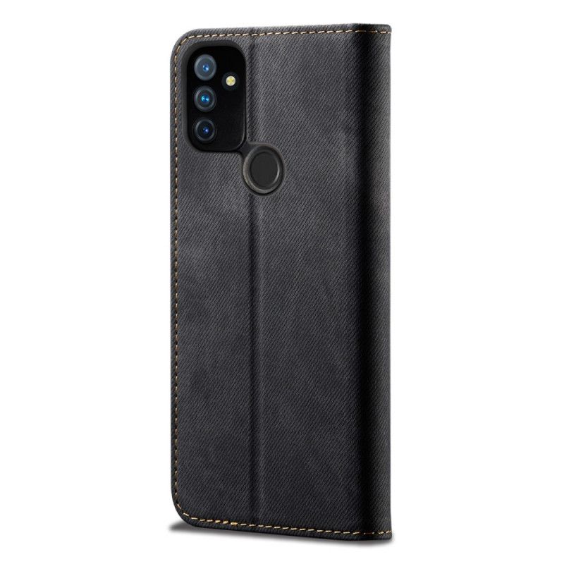 Folio-fodral OnePlus Nord N100 Svart Konstläder Av Jeans I Konstläder