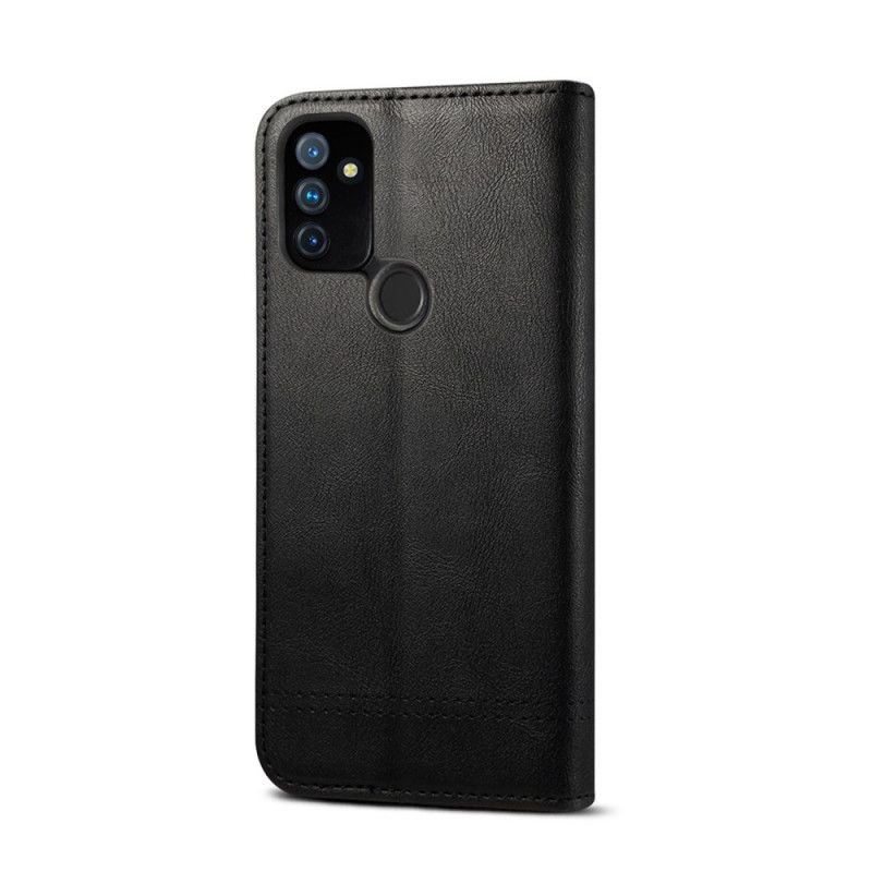 Folio-fodral OnePlus Nord N100 Svart Sydd Lädereffekt