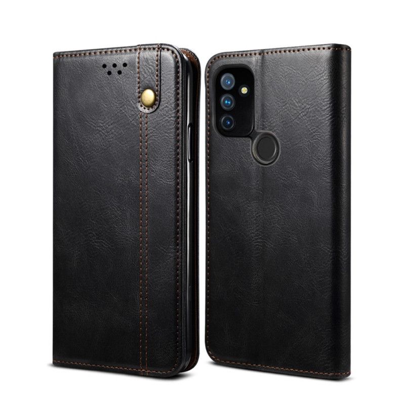 Folio-fodral OnePlus Nord N100 Svart Vaxat Konstläder