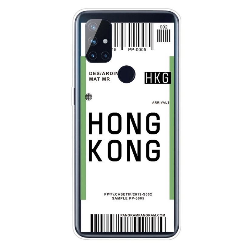 Skal OnePlus Nord N100 Mobilskal Boardingkort Till Hong Kong