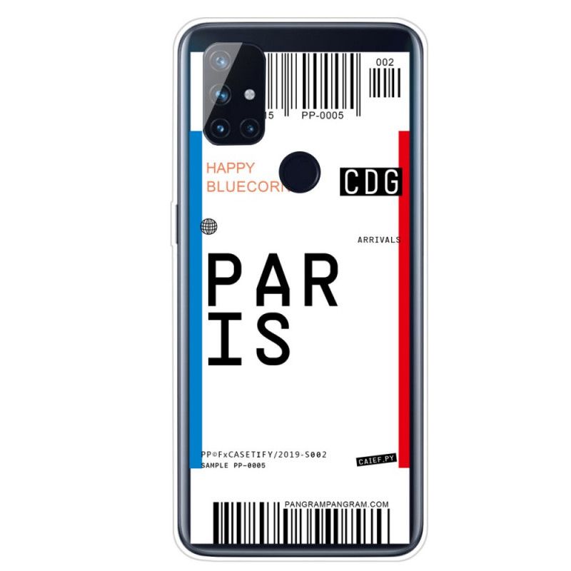 Skal OnePlus Nord N100 Ombordstigningskort Till Paris
