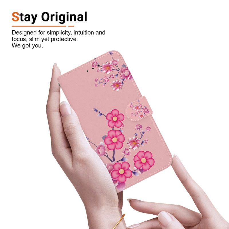 Läderfodral Xiaomi Redmi Note 13 Pro Plus 5g Telefonfodral Sakura-rem