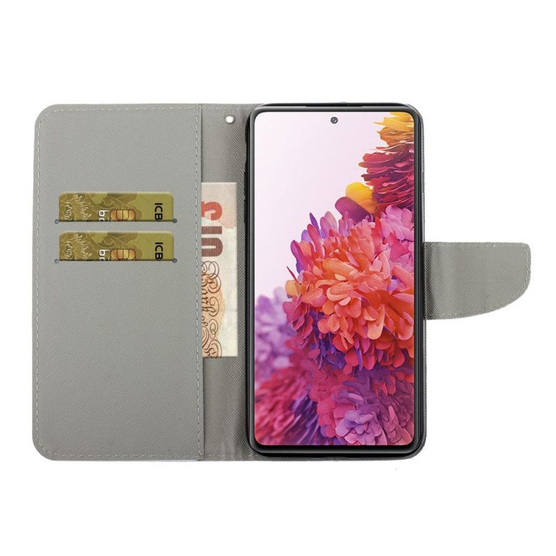 Fodral för Samsung Galaxy S20 FE Färgglada Blommor Med Rem