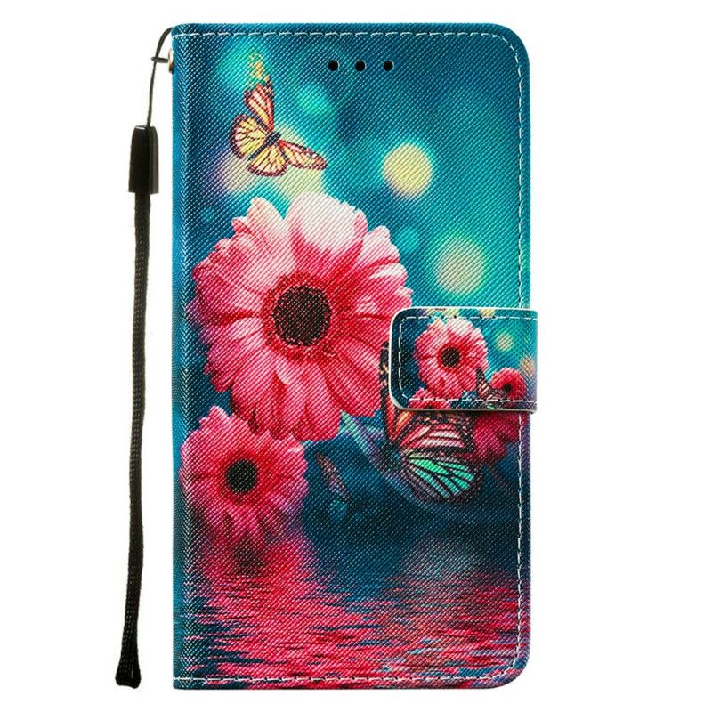 Läderfodral Samsung Galaxy S20 FE Mobilskal Blommor Och Fjärilar