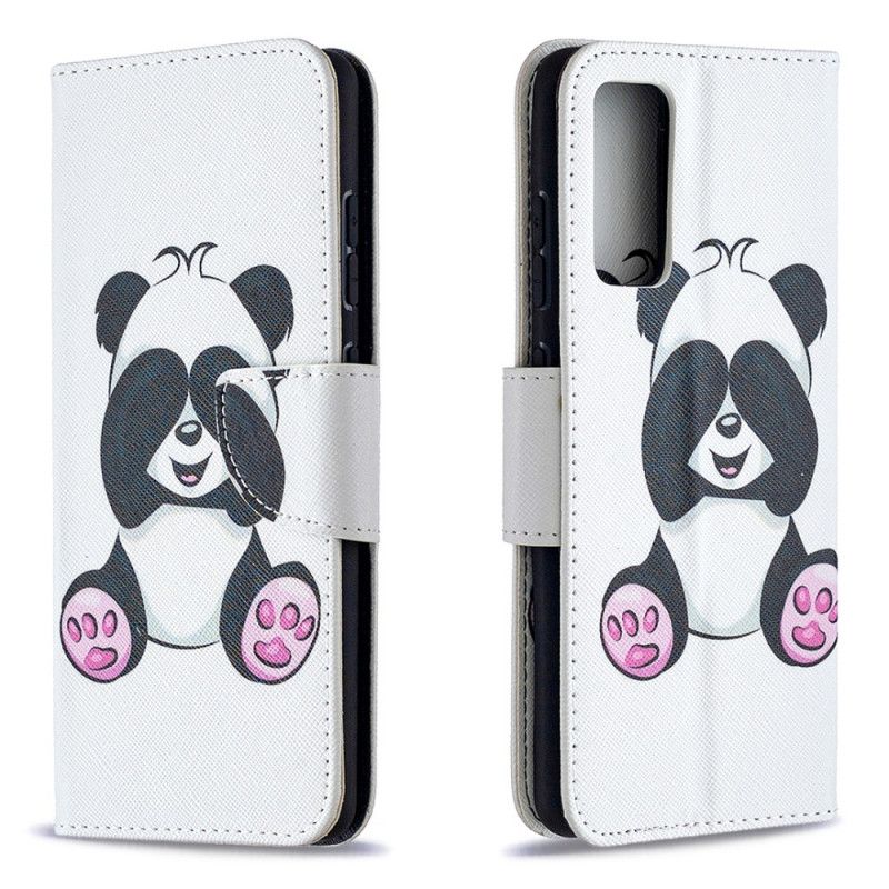 Läderfodral Samsung Galaxy S20 FE Mobilskal Rolig Panda