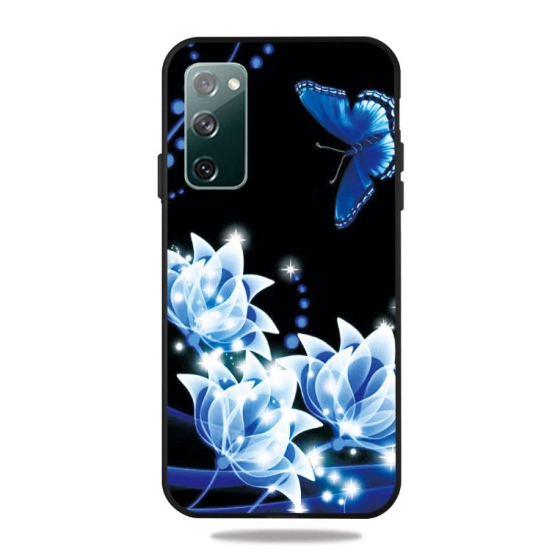 Skal för Samsung Galaxy S20 FE Fjäril Och Blå Blommor