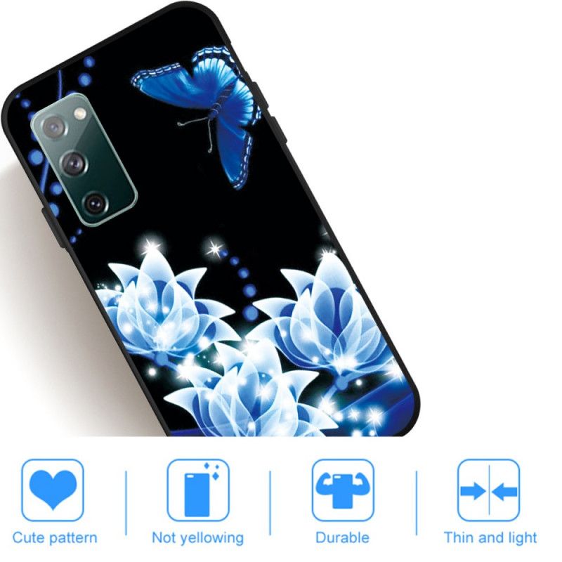 Skal för Samsung Galaxy S20 FE Fjäril Och Blå Blommor