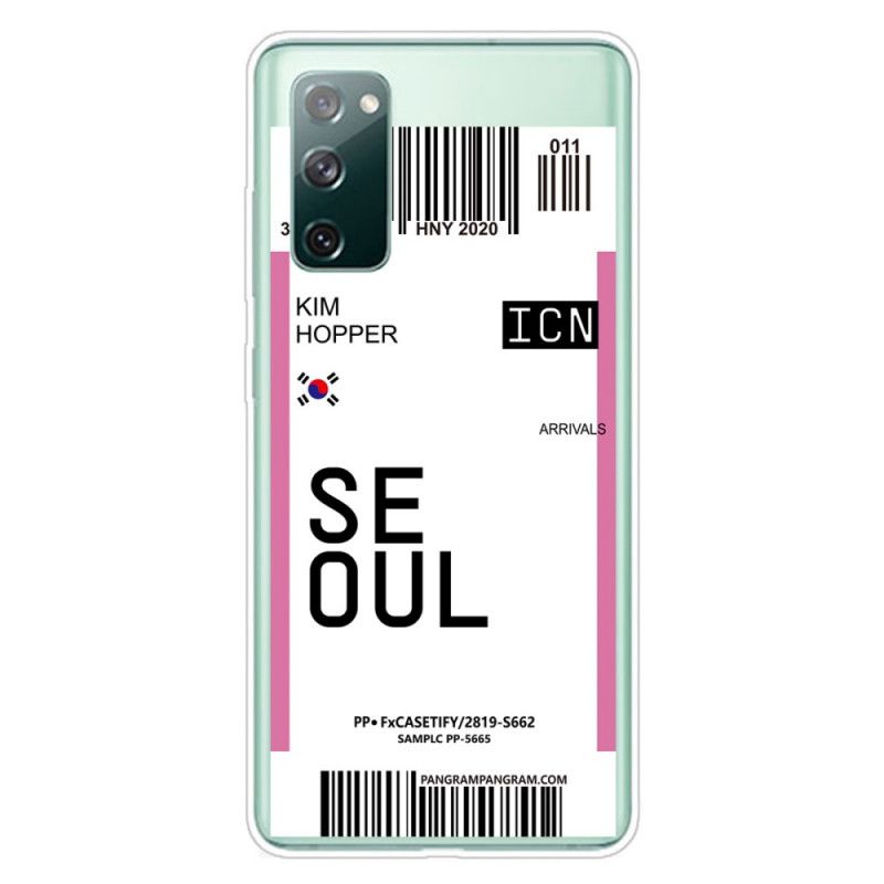 Skal Samsung Galaxy S20 FE Magenta Boardingkort Till Seoul