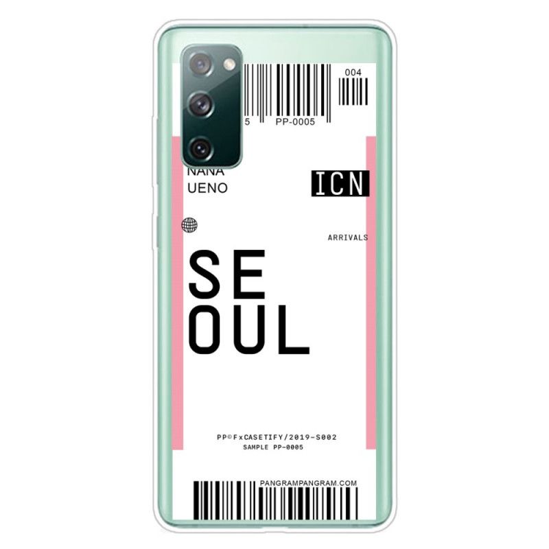 Skal Samsung Galaxy S20 FE Magenta Boardingkort Till Seoul