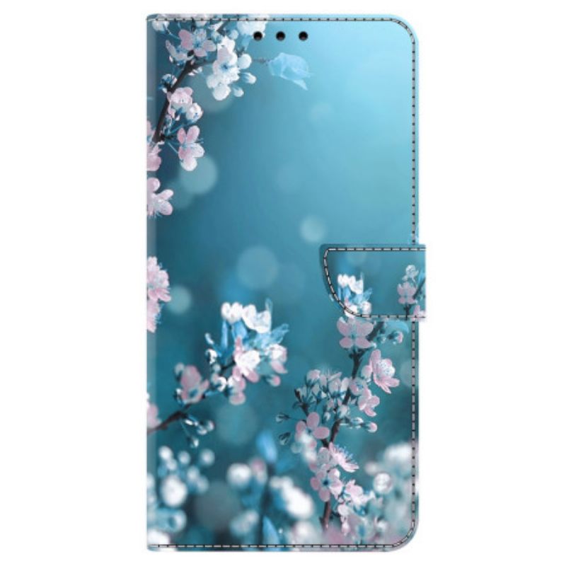 Läderskal Fodral Oppo A98 5g Plommonblomningar