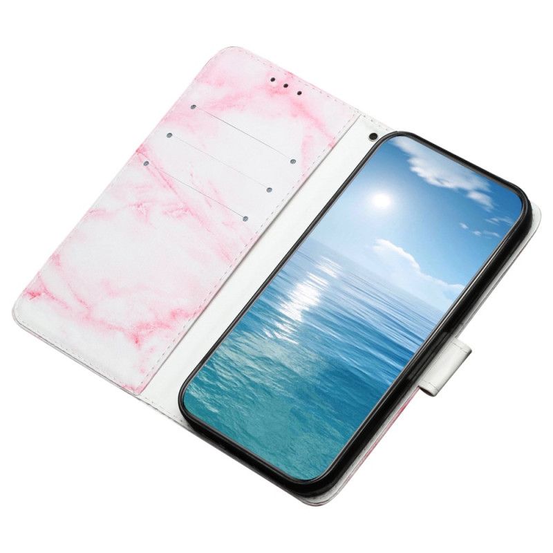 Läderskal Fodral Oppo A98 5g Rosa Marmor