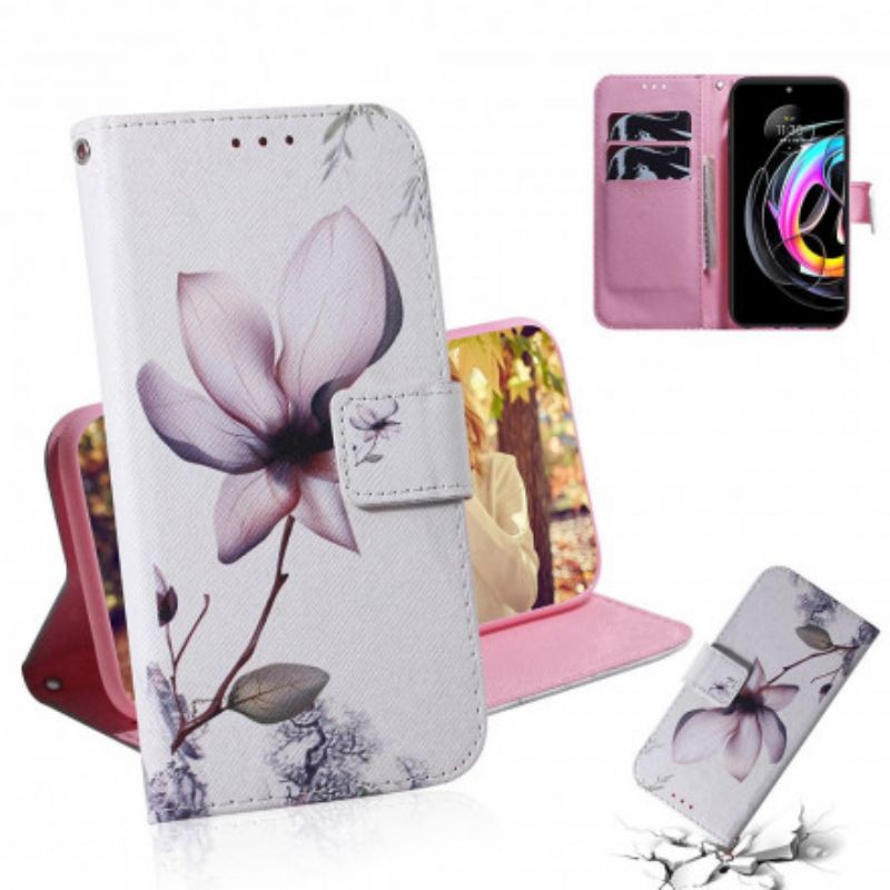 Fodral Motorola Edge 20 Lite Gammal Rosa Blomma