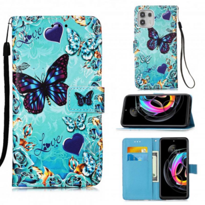 Fodral Motorola Edge 20 Lite Love Butterflies Strappy