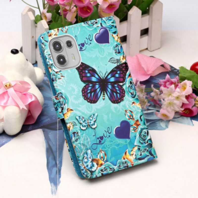 Fodral Motorola Edge 20 Lite Love Butterflies Strappy