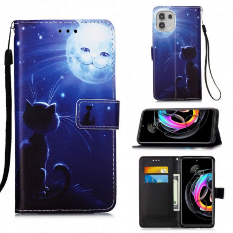 Fodral Motorola Edge 20 Lite Moonlight Cat