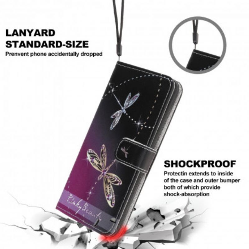 Fodral Motorola Edge 20 Lite Strappy Dragonflies