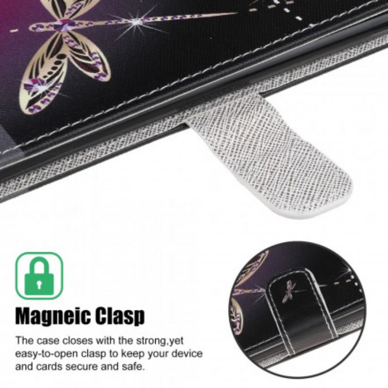 Fodral Motorola Edge 20 Lite Strappy Dragonflies