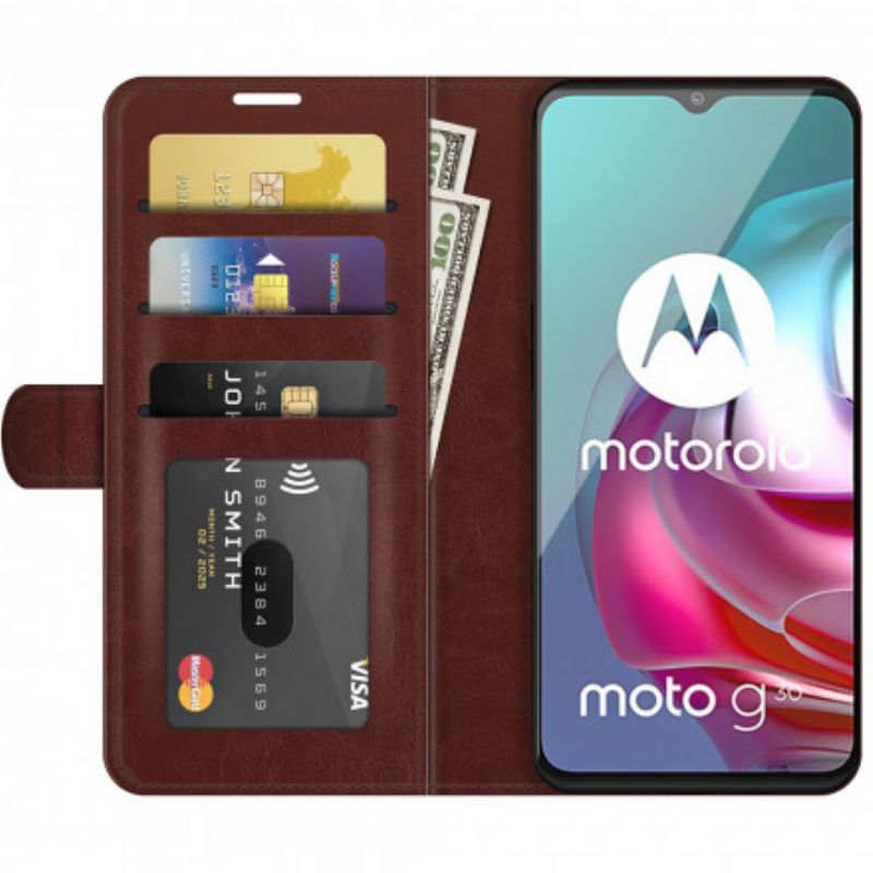 Fodral Moto G30 / G10 Lädereffektdesign