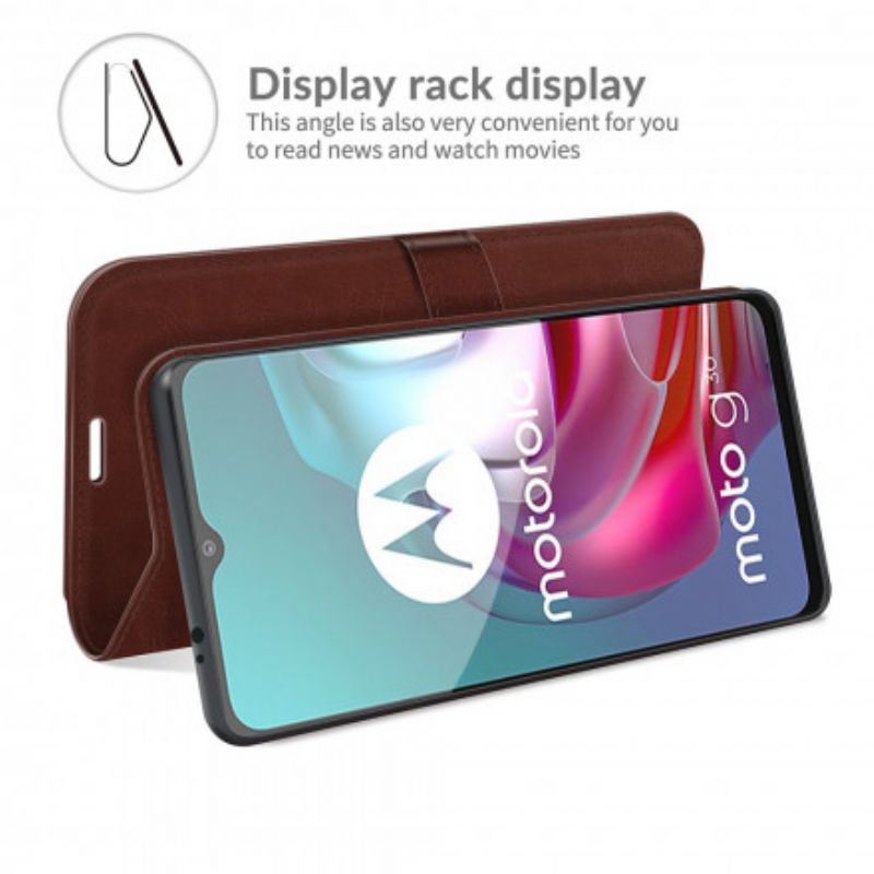 Fodral Moto G30 / G10 Lädereffektdesign