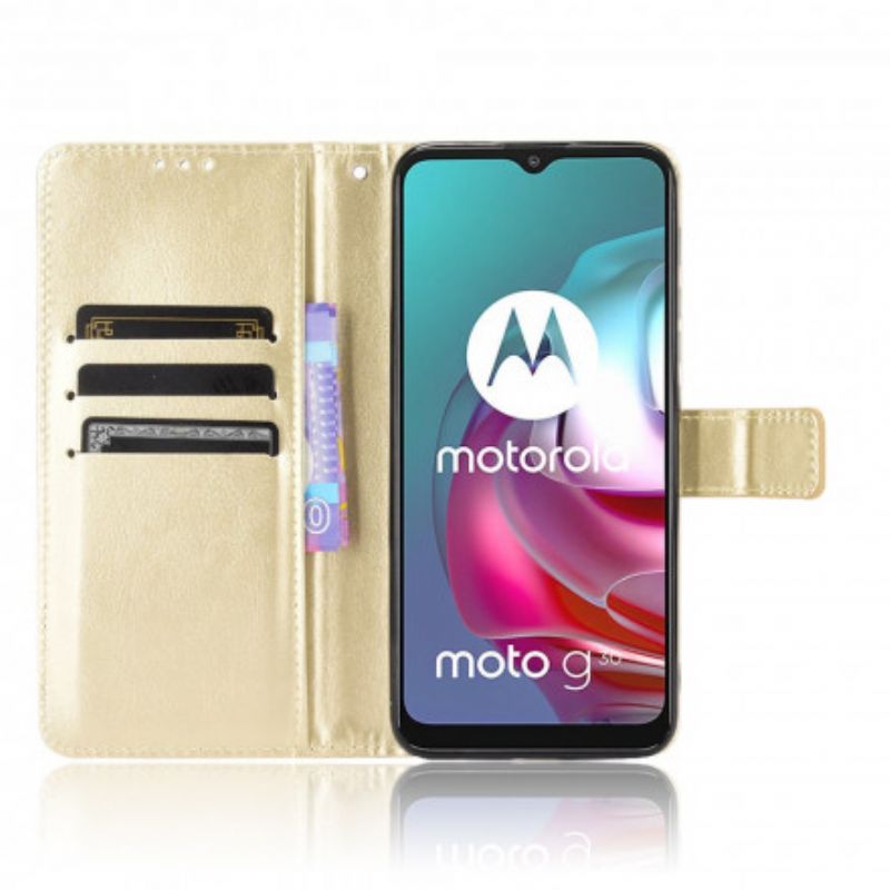 Läderfodral Moto G30 / G10 Telefonfodral Flashigt Konstläder