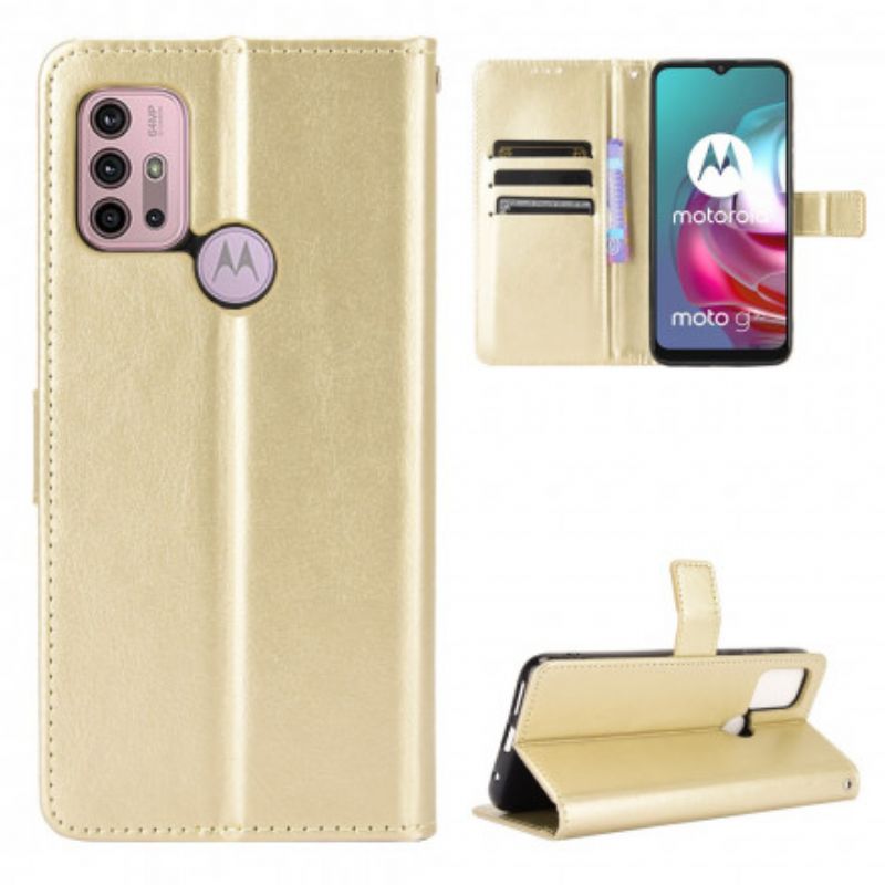 Läderfodral Moto G30 / G10 Telefonfodral Flashigt Konstläder