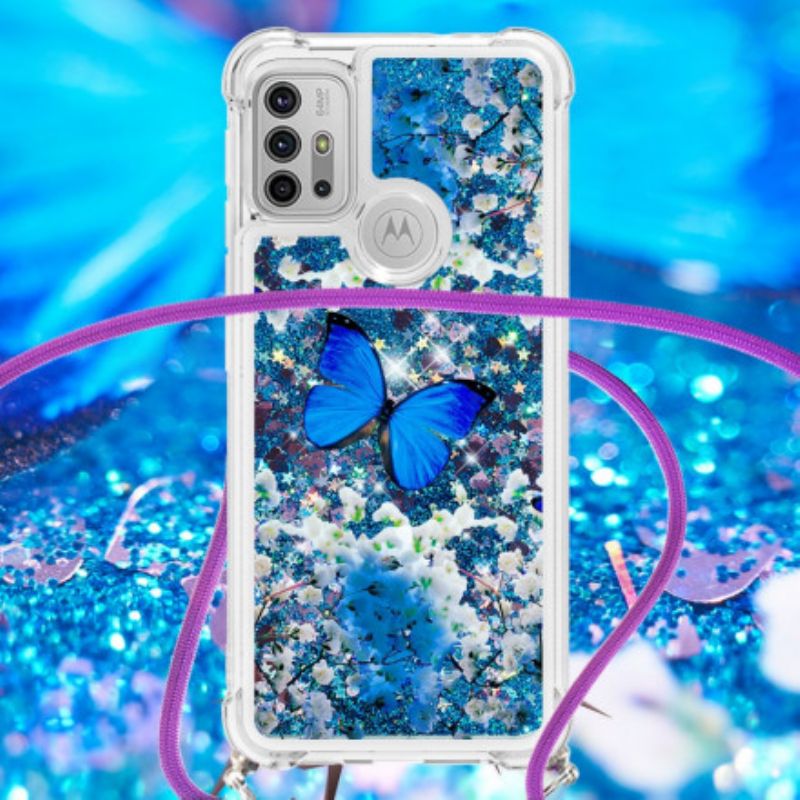 Skal Moto G30 / G10 Butterfly Sequin Dragsko